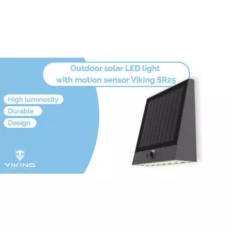 Viking SR25 kültéri napelemes LED lámpa/mozgásérzékelő/1000 lm/4 üzemmód/IP54/nap fehér