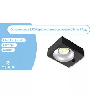 Viking SR35 kültéri napelemes LED lámpa/mozgásérzékelő/1000 lm/IP65/4 üzemmód/napfényfehér Viking SR35 kültéri napelemes LED lámpa/mozgásérzékelő/1000 lm/IP65/4 üzemmód/napfényfehér