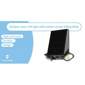 Viking SR39 kültéri napelemes LED lámpa/mozgásérzékelő/800 lm/IP44/4 üzemmód/napfényfehér Viking SR39 kültéri napelemes LED lámpa/mozgásérzékelő/800 lm/IP44/4 üzemmód/napfényfehér