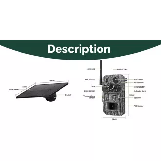Napelemes kamera Viking HDs05 4G/2304x1296/PIR érzékelő/mozgásérzékelő/7800mAh Napelemes kamera Viking HDs05 4G/2304x1296/PIR érzékelő/mozgásérzékelő/7800mAh
