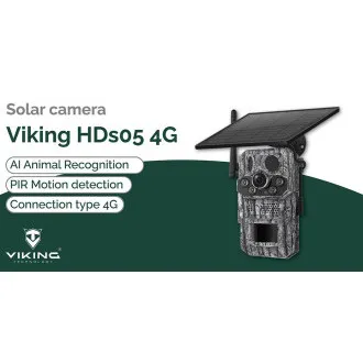 Napelemes kamera Viking HDs05 4G/2304x1296/PIR érzékelő/mozgásérzékelő/7800mAh Napelemes kamera Viking HDs05 4G/2304x1296/PIR érzékelő/mozgásérzékelő/7800mAh