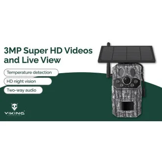 Napelemes kamera Viking HDs05 4G/2304x1296/PIR érzékelő/mozgásérzékelő/7800mAh Napelemes kamera Viking HDs05 4G/2304x1296/PIR érzékelő/mozgásérzékelő/7800mAh