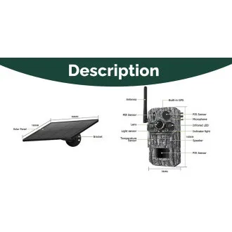Napelemes kamera Viking HDs05 4G/2304x1296/PIR érzékelő/mozgásérzékelő/7800mAh Napelemes kamera Viking HDs05 4G/2304x1296/PIR érzékelő/mozgásérzékelő/7800mAh