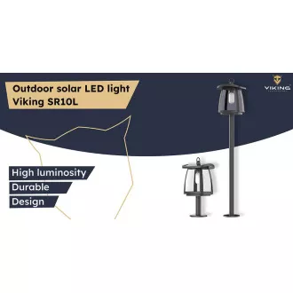 Kültéri napelemes LED fény Viking SR10L/350lm / napenergia / 4000K (nappali fehér)/ 4 üzemmód
