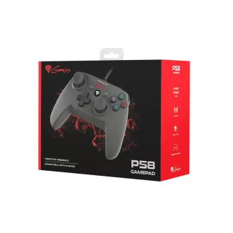Vezetékes gamepad Genesis P58, PS3/PC-hez, rezgés