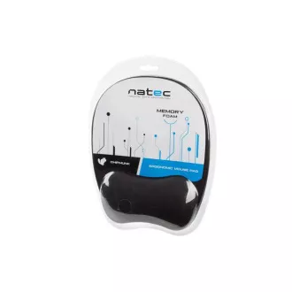Natec CHIPMUNK ergonomikus egérpad, memóriahab, fekete, 230x200 mm, 230x200 mm