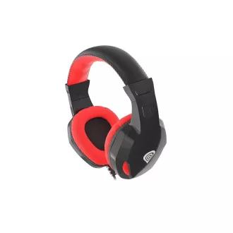 Genesis Argon 110, fekete-piros, 2x jack csatlakozóval ellátott sztereó játék headset