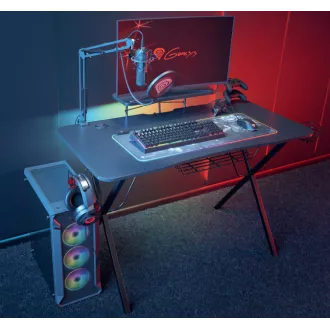 Genesis Holm 300 RGB - játékasztal RGB háttérvilágítással, 3xUSB 3.0, vezeték nélküli mobil töltővel Genesis Holm 300 RGB - játékasztal RGB háttérvilágítással, 3xUSB 3.0, vezeték nélküli mobil töltővel