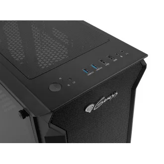 Genesis IRID 505 V2/Midi Tower/Transpar/Fekete számítógépház