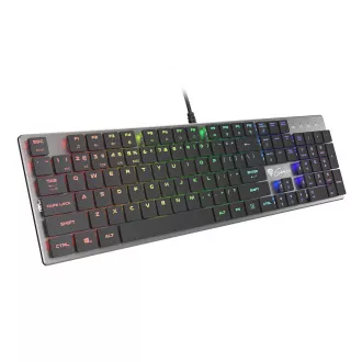 Genesis Gaming mechanikus billentyűzet THOR 420/RGB/Content Slim kék/vezeték nélküli USB/US elrendezés/szürke