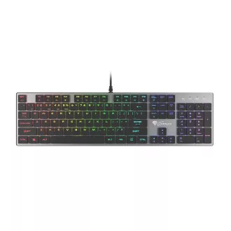 Genesis Gaming mechanikus billentyűzet THOR 420/RGB/Content Slim kék/vezeték nélküli USB/US elrendezés/szürke