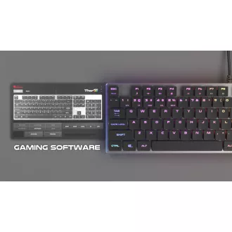 Genesis Gaming mechanikus billentyűzet THOR 420/RGB/Content Slim kék/vezeték nélküli USB/US elrendezés/szürke