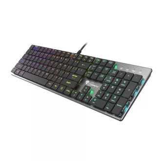 Genesis Gaming mechanikus billentyűzet THOR 420/RGB/Content Slim kék/vezeték nélküli USB/US elrendezés/szürke