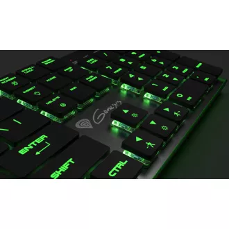 Genesis Gaming mechanikus billentyűzet THOR 420/RGB/Content Slim kék/vezeték nélküli USB/US elrendezés/szürke