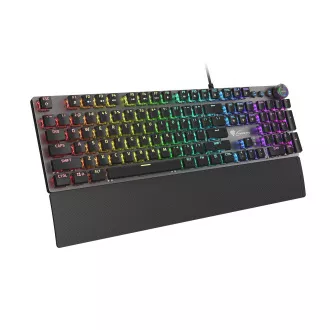 Genesis Gaming mechanikus billentyűzet THOR 380/RGB/Outemu kék/vezeték nélküli USB/US elrendezés/fekete
