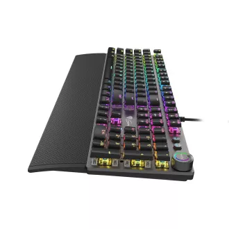 Genesis Gaming mechanikus billentyűzet THOR 380/RGB/Outemu kék/vezeték nélküli USB/US elrendezés/fekete