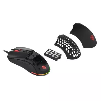 Genesis Gaming Optikai egér KRYPTON 750/RGB/8000 DPI/Hering/Optikai/8000 DPI/Vezeték nélküli USB/Fekete