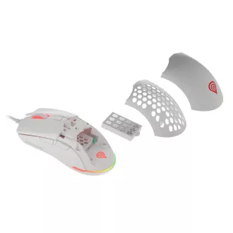 Genesis Gaming Optikai egér KRYPTON 750/RGB/8000 DPI/Hering/Optikai/8000 DPI/Vezeték nélküli USB/Fehér