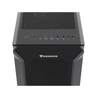 Genesis IRID 505F/Midi Tower/Transpar/Fekete számítógépház