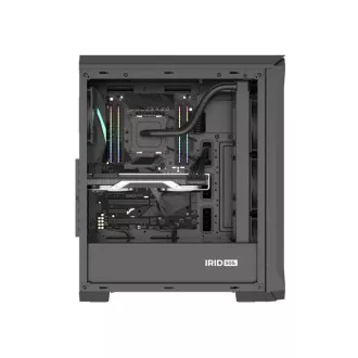 Genesis IRID 505F/Midi Tower/Transpar/Fekete számítógépház