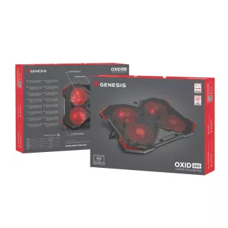 Hűtőbetét NB Genesis OXID 260, LED, 15,6-17,3" 4x ventilátor, 2xUSB