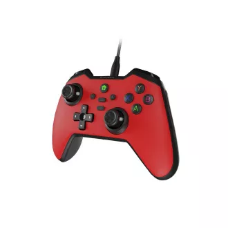 Vezetékes gamepad Genesis MANGAN 300, PC/Switch/Mobilhoz, piros