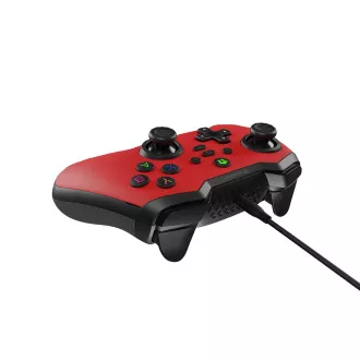 Vezetékes gamepad Genesis MANGAN 300, PC/Switch/Mobilhoz, piros