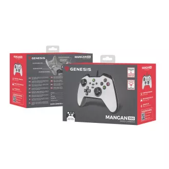 Genesis MANGAN 300 vezetékes gamepad, PC/Switch/Mobilhoz, fehér színű