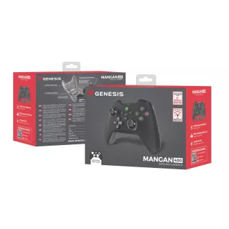 Vezeték nélküli Genesis MANGAN 400 gamepad PC/Switch/Mobilhoz, fekete színű