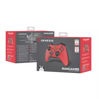 Vezeték nélküli Genesis MANGAN 400 gamepad PC/Switch/Mobilhoz, piros színű