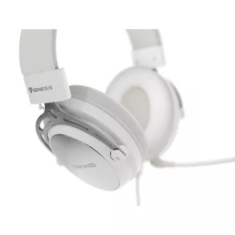 Játékos fejhallgató mikrofonnal Genesis TORON 301/Stereo/Jack/Vezeték/Stand/Wehér