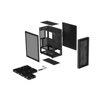Genesis DIAXID 605F/Midi Tower/Transpar/Fekete számítógépház