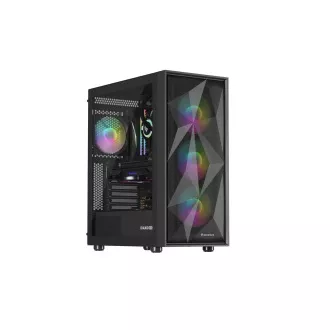Genesis DIAXID 605 ARGB/Midi Tower/Transpar/Fekete számítógépház