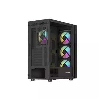Genesis DIAXID 605 ARGB/Midi Tower/Transpar/Fekete számítógépház