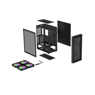 Genesis DIAXID 605 ARGB/Midi Tower/Transpar/Fekete számítógépház