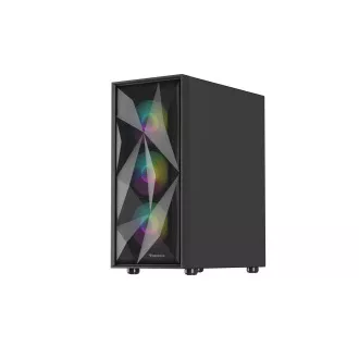 Genesis DIAXID 605 ARGB/Midi Tower/Transpar/Fekete számítógépház