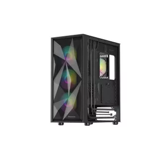 Genesis DIAXID 605 ARGB/Midi Tower/Transpar/Fekete számítógépház