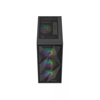 Genesis DIAXID 605 ARGB/Midi Tower/Transpar/Fekete számítógépház