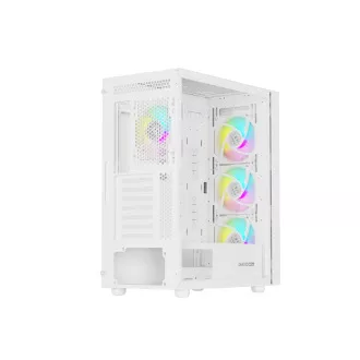 Számítógépes tok Genesis DIAXID 605 ARGB/Midi Tower/Transpar./Fehér