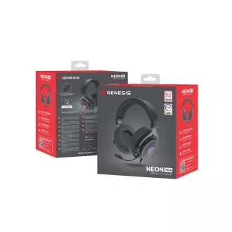 Játékos fejhallgató mikrofonnal Genesis NEON 764/7.1/USB/Wire/Stand/Black