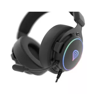 Játékos fejhallgató mikrofonnal Genesis NEON 764/7.1/USB/Wire/Stand/Black
