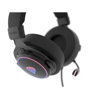 Játékos fejhallgató mikrofonnal Genesis NEON 764/7.1/USB/Wire/Stand/Black