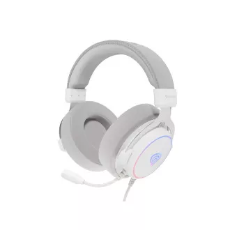 Játékos fejhallgató mikrofonnal Genesis NEON 764/7.1/USB/Wire/Stand/White