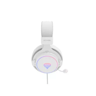Játékos fejhallgató mikrofonnal Genesis NEON 764/7.1/USB/Wire/Stand/White