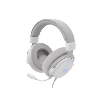 Játékos fejhallgató mikrofonnal Genesis NEON 764/7.1/USB/Wire/Stand/White