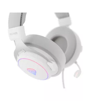 Játékos fejhallgató mikrofonnal Genesis NEON 764/7.1/USB/Wire/Stand/White