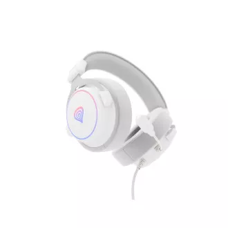 Játékos fejhallgató mikrofonnal Genesis NEON 764/7.1/USB/Wire/Stand/White