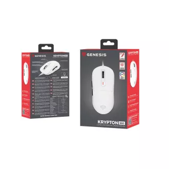 Genesis Gaming egér KRYPTON 660/Gaming/Optikai/12,000 DPI/Vezeték nélküli USB-A/Fehér