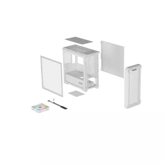Számítógépes tok Genesis IRID 503 ARGB LITE/Mini Tower/Transpar./Fehér Számítógépes tok Genesis IRID 503 ARGB LITE/Mini Tower/Transpar./Fehér