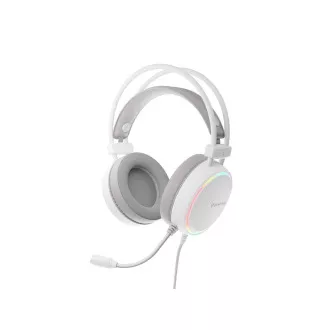 Játékos fejhallgató mikrofonnal Genesis NEON 613 G2/Jack/Stand/fehér